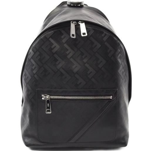 Fendi Pre-Owned - zaino chiodo shadow diagonal 2010 - uomo - pelle di vitello - taglia unica - nero