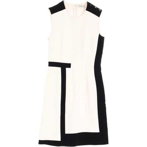 Balenciaga Pre-Owned - abito bicolore anni 2010 - donna - rayon - 34 - toni neutri