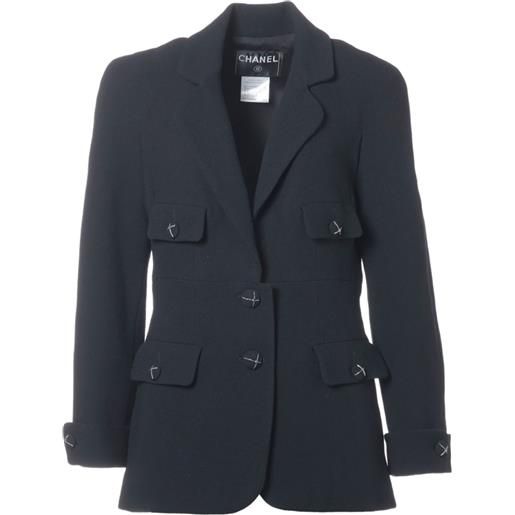 CHANEL Pre-Owned - giacca 2007 - donna - lana/seta - taglia unica - nero