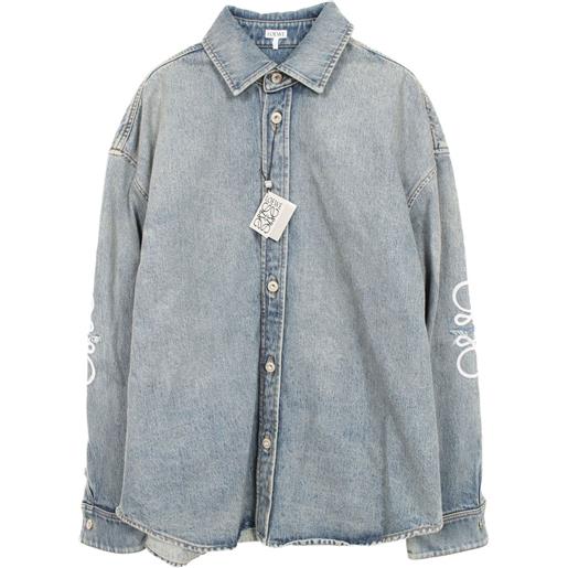 Loewe Pre-Owned - giacca-camicia anagram anni 2020 - uomo - cotone - 50 - blu