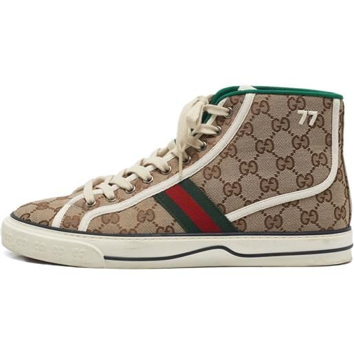 Gucci Pre-Owned - sneakers con monogramma - uomo - tessuto/tela/gomma - 9 - toni neutri