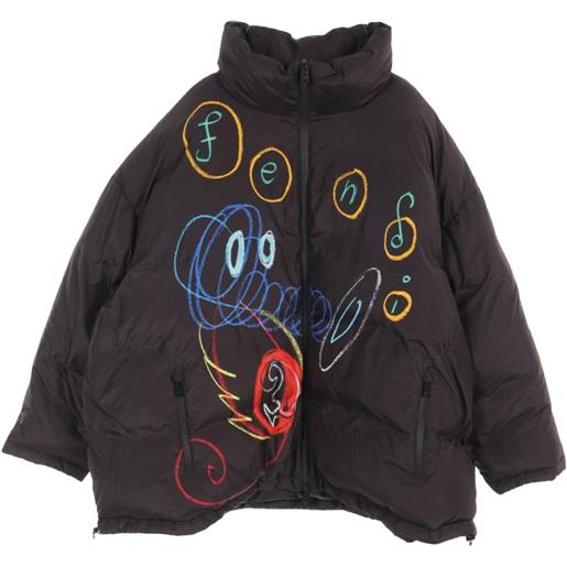 Fendi Pre-Owned - giacca con logo anni 2010 - uomo - poliestere - m - nero