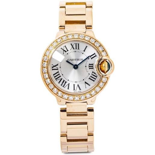 Cartier - ballon bleu 28mm pre-owned - unisex - oro rosa 18kt/diamanti - taglia unica - argento