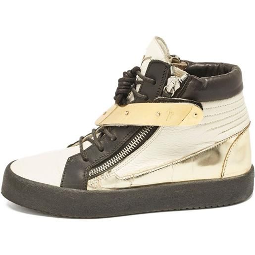 Giuseppe Zanotti Vintage - sneakers alte hero metallizzate in pelle pre-owned - uomo - pelle/pelle/gomma - 41 - toni neutri