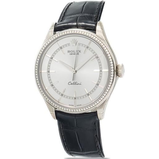 Rolex - orologio cellini time 39mm pre-owned - uomo - oro bianco 18kt - taglia unica - argento