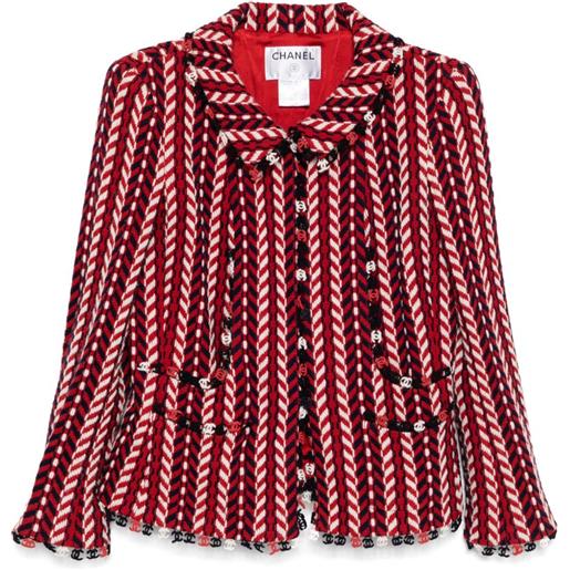 CHANEL Pre-Owned - giacca con bottoni 2004 - donna - elastam/seta/lana - 40 - rosso