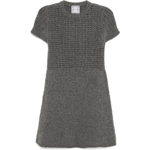 CHANEL Pre-Owned - abito svasato 2009 - donna - lana/cashmere - 38 - grigio