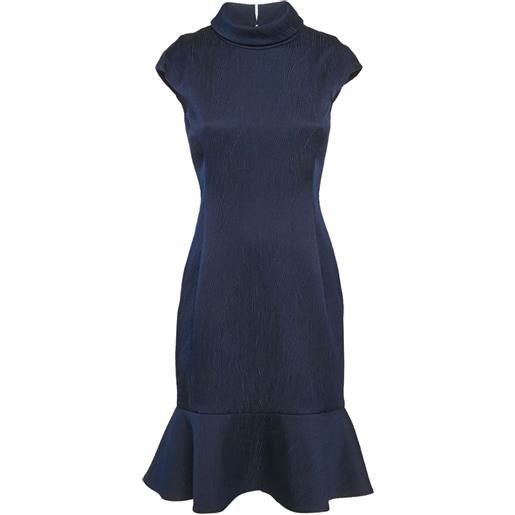 Carolina Herrera Vintage - abito con scollo a imbuto - donna - elastam/poliestere/cotone/cupro - s - blu