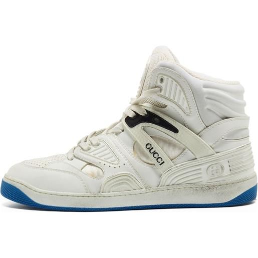 Gucci Pre-Owned - sneakers con design a inserti - uomo - rete (mesh)/rete (mesh)/pelle/gomma/gomma - 43 - bianco
