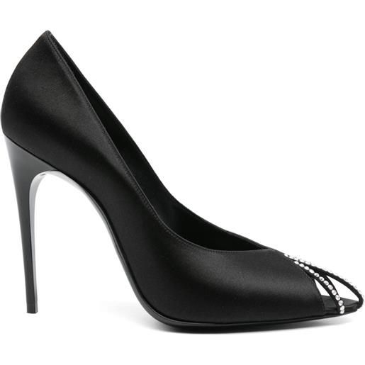 Saint Laurent Pre-Owned - pumps martinique 100mm - donna - tessuto/pelle di vitello/pelle di vitello - 37.5 - nero