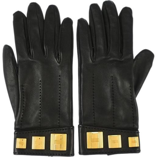 Hermès Pre-Owned - guanti in pelle 1990-2000 - donna - pelle/placcatura in oro - taglia unica - nero