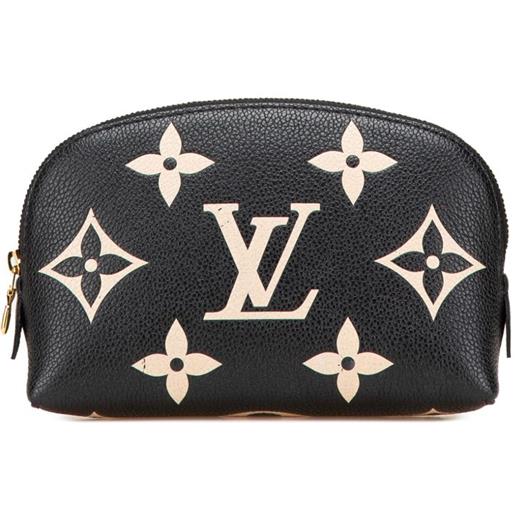 Louis Vuitton Pre-Owned - trousse make up giant bicolore in pelle empreinte con monogramma 2021-2024 - donna - pelle - taglia unica - nero