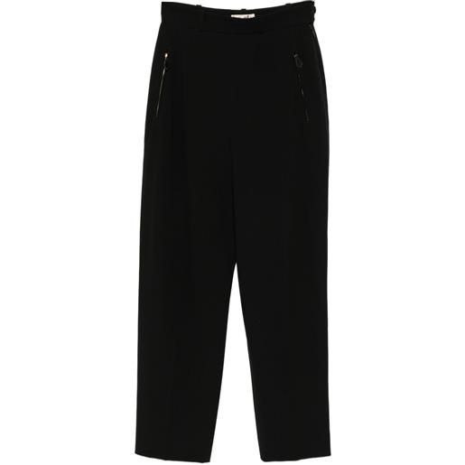 Hermès Pre-Owned - pantaloni lunghi 1990-2000 - donna - lana/elastam - 38 - nero
