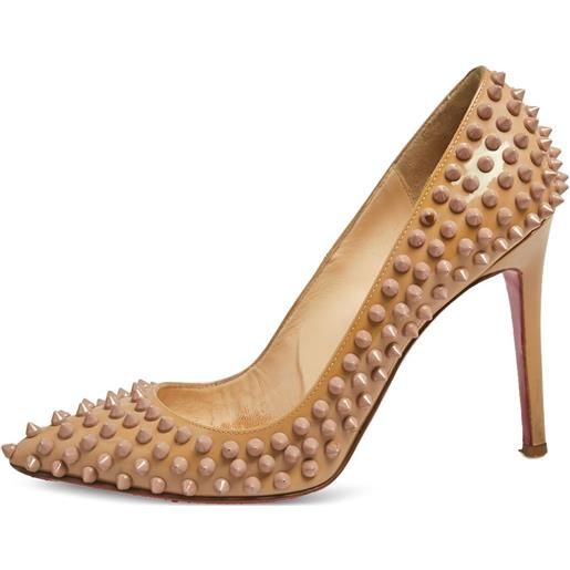 Christian Louboutin Pre-Owned - pumps con tacco - donna - pelle verniciata/pelle di vitello/pelle di vitello - 38 - toni neutri