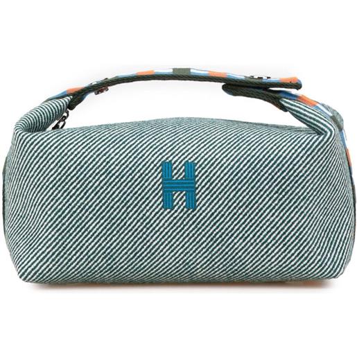 Hermès Pre-Owned - trousse make up bride a brac piccola in lana 2020-2024 - donna - lana - taglia unica - verde