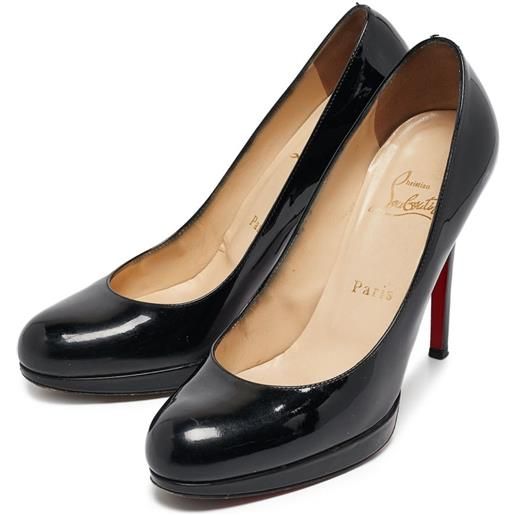 Christian Louboutin Pre-Owned - pumps in pelle verniciata - donna - pelle lucida/pelle/pelle/gomma - 37 - nero