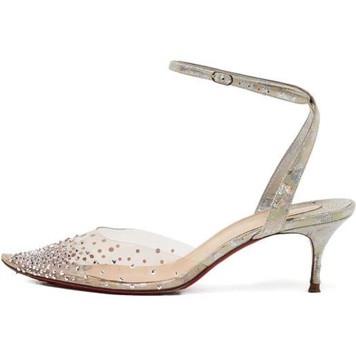 Christian Louboutin Pre-Owned - pumps con decorazione - donna - pvc/pelle/pvc/pelle - 40 - bianco