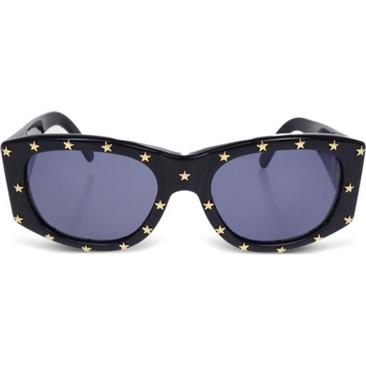 CHANEL Pre-Owned - occhiali da sole squadrati con decorazione anni '90 - donna - acrilico - taglia unica - nero