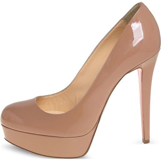 Christian Louboutin Pre-Owned - pumps bianca con plateau in pelle verniciata 130mm - donna - pelle di vitello/pelle verniciata/pelle di vitello - 37.5