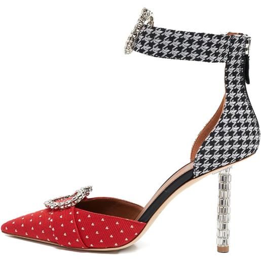 Malone Souliers - pumps camille con fibbia a cuore 100mm pre-owned - donna - pelle/tela/pelle - 39 - rosso