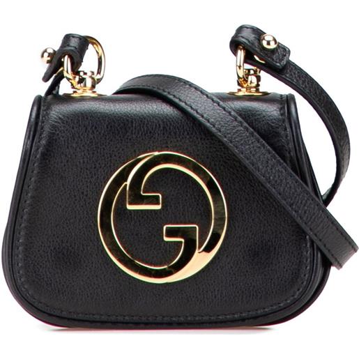 Gucci Pre-Owned - portacarte blondie con tracolla in pelle di vitello 2016-2025 - donna - pelle di vitello - taglia unica - nero