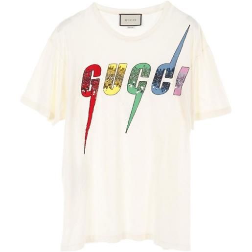 Gucci Pre-Owned - t-shirt con logo blade anni 2010 - uomo - cotone - l - toni neutri