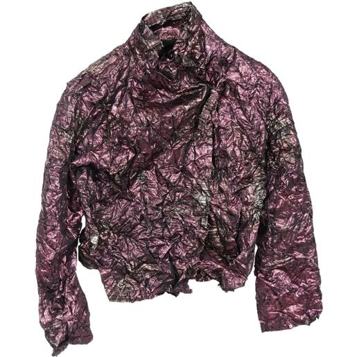 Issey Miyake Pre-Owned - giacca con effetto stropicciato anni 2010 - donna - poliestere - 2 - rosa