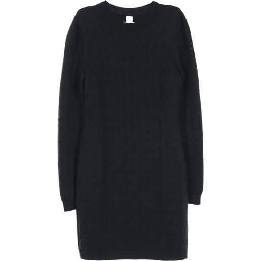 Hermès Pre-Owned - abito con motivo jacquard anni 2010 - donna - polipropilene/cashmere/poliuretano/nylon/seta - 34 - nero