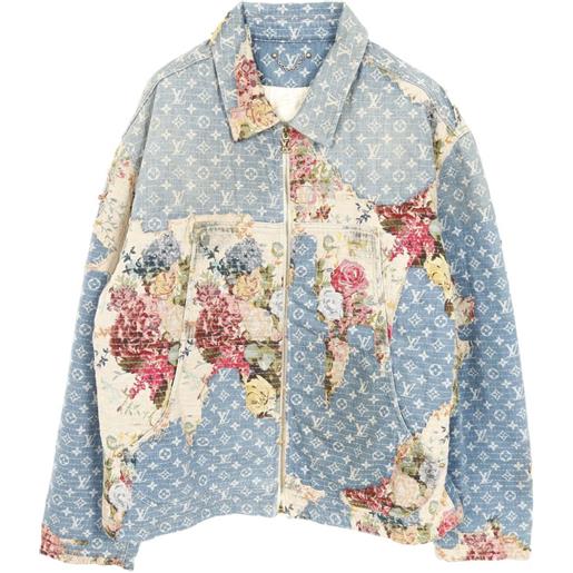 Louis Vuitton Pre-Owned - giacca denim workwear effetto vissuto anni 2010 - uomo - cotone - 60 - blu