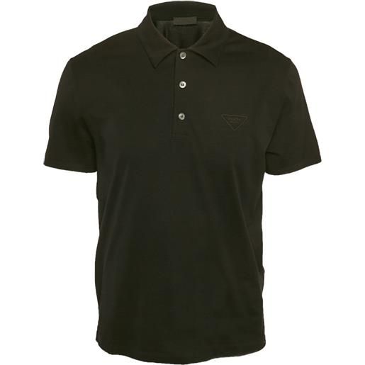 Prada Pre-Owned - polo con logo ricamato - uomo - elastam/cotone - xl - nero