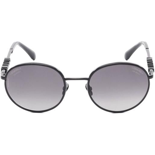 CHANEL Pre-Owned - occhiali da sole tondi 1986-1988 - donna - metallo - taglia unica - nero