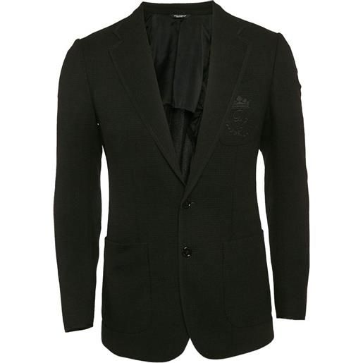 Dolce & Gabbana Pre-Owned - blazer con ricamo 2024 - uomo - lana vergine/elastam - xs - nero