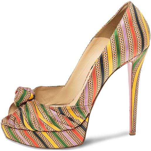 Christian Louboutin Pre-Owned - pumps greissimo 140mm - donna - pelle/tela/pelle - 39 - giallo