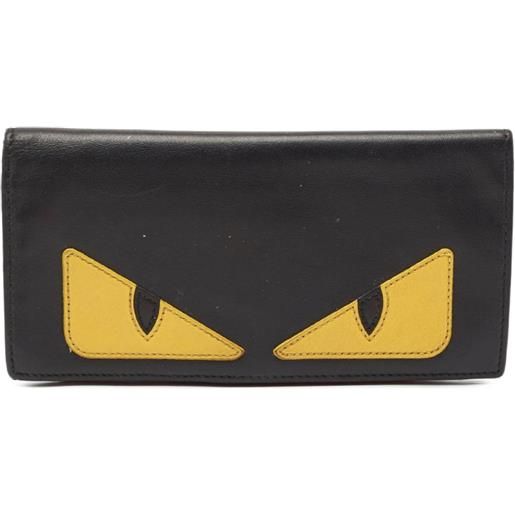 Fendi Pre-Owned - portafoglio bug's eyes in pelle - uomo - pelle - taglia unica - nero