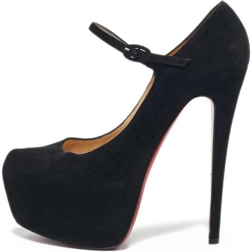 Christian Louboutin Pre-Owned - pumps con plateau 165mm - donna - pelle/gomma/pelle scamosciata/pelle - 39 - nero