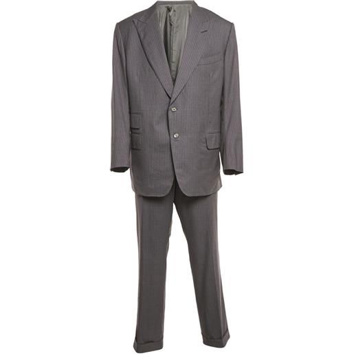 Tom Ford Vintage - completo monopetto gessato in lana - uomo - lana/rayon/seta/cupro - xxxxl - grigio