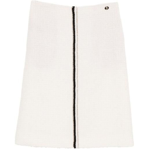 CHANEL Pre-Owned - gonna in tweed - donna - lana/poliammide - 36 - bianco