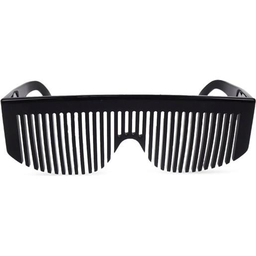 CHANEL Pre-Owned - occhiali da sole hair combs 1990-2000 - donna - acrilico/placcatura in oro - taglia unica - nero