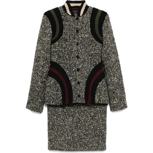 Jean Paul Gaultier Pre-Owned - tailleur con gonna in tweed anni '90 - donna - cotone/cashmere/acetato/rayon - 40 - nero
