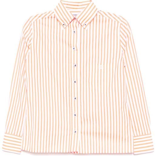 CHANEL Pre-Owned - camicia a righe cc mark anni 2000 - donna - cotone - taglia unica - arancione