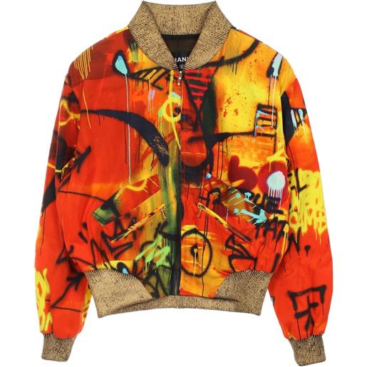 CHANEL Pre-Owned - bomber egyptian collection 1986-1988 - donna - cotone/cotone/seta - 36 - arancione