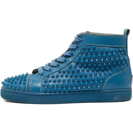 Christian Louboutin Pre-Owned - sneakers alte in pelle - uomo - pelle di vitello/pelle di vitello/gomma - 41 - blu