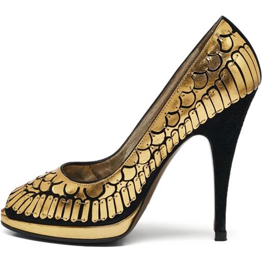 Roberto Cavalli Vintage - pumps fish scale con plateau - donna - pelle di vitello/pelle di vitello/pelle scamosciata di vitello/pelle di vitello - 40