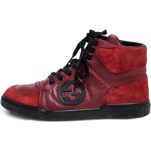 Gucci Pre-Owned - sneakers in pelle - uomo - gomma/pelle/pelle scamosciata/pelle - 40 - rosso
