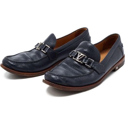 Louis Vuitton Pre-Owned - mocassini major - uomo - pelle/pelle/pelle - 43.5 - blu