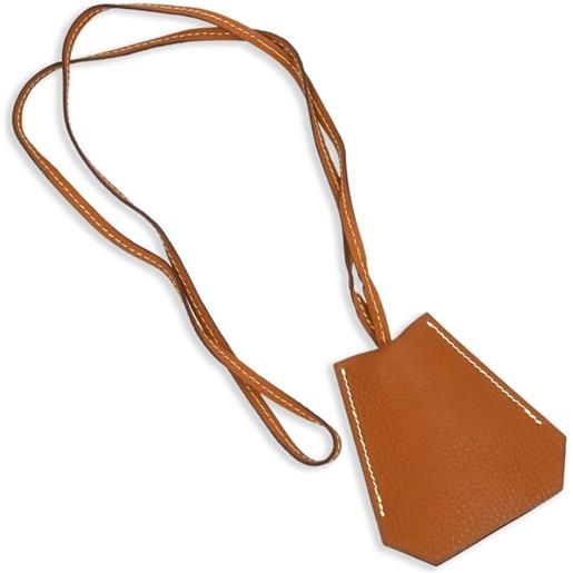 Hermès Pre-Owned - ciondolo per borsa clochette 2012 - donna - pelle di vitello - taglia unica - marrone