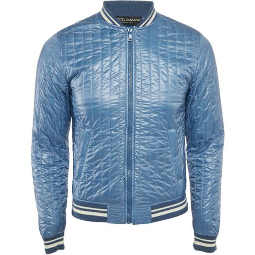 Dolce & Gabbana Pre-Owned - bomber con zip - uomo - poliammide/poliammide - s - blu