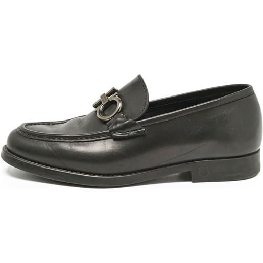 Ferragamo Pre-Owned - mocassini in pelle - uomo - pelle scamosciata/gomma/pelle/pelle - 39.5 - nero