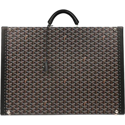 Goyard Pre-Owned - valigia con stampa 2012 - uomo - pvc/pelle - taglia unica - nero
