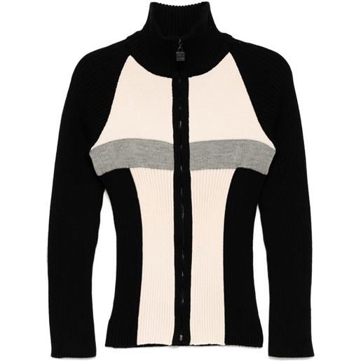 CHANEL Pre-Owned - top sport line con zip 2003 - donna - lana - 38 - nero